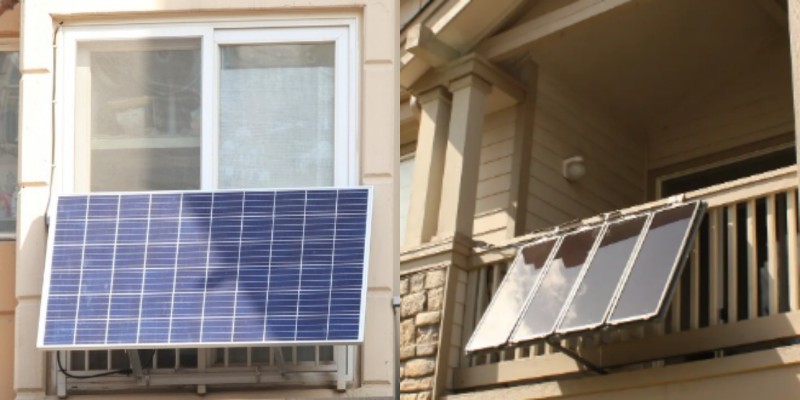sistema de montaje de paneles solares para balcón en casa