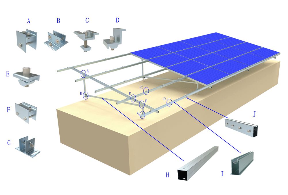 Sistema de montaje en tierra solar para paisajes