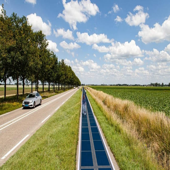 Carril bici solar presentado en los Países Bajos